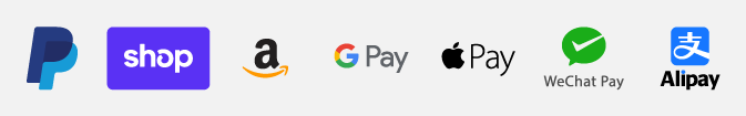 Paypal,amazonpay,Google Pay, Apple Pay, WeChat Pay, Alipayが使用可能です。
